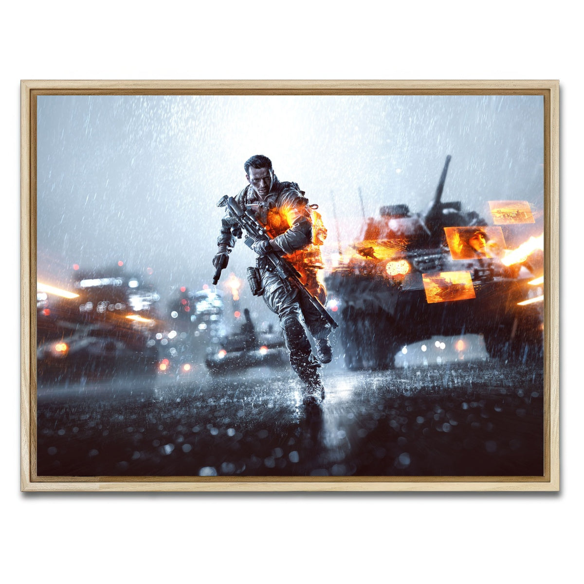 AUTO-MOCKUP WHITE | Battlefield | 1 Piece | Natural Framed Canvas | group=4x3