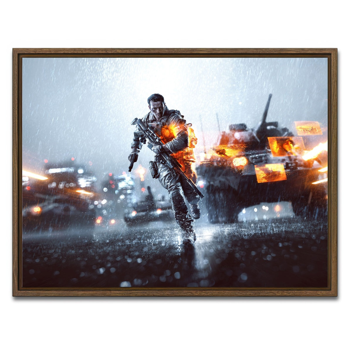 AUTO-MOCKUP WHITE | Battlefield | 1 Piece | Walnut Framed Canvas | group=4x3