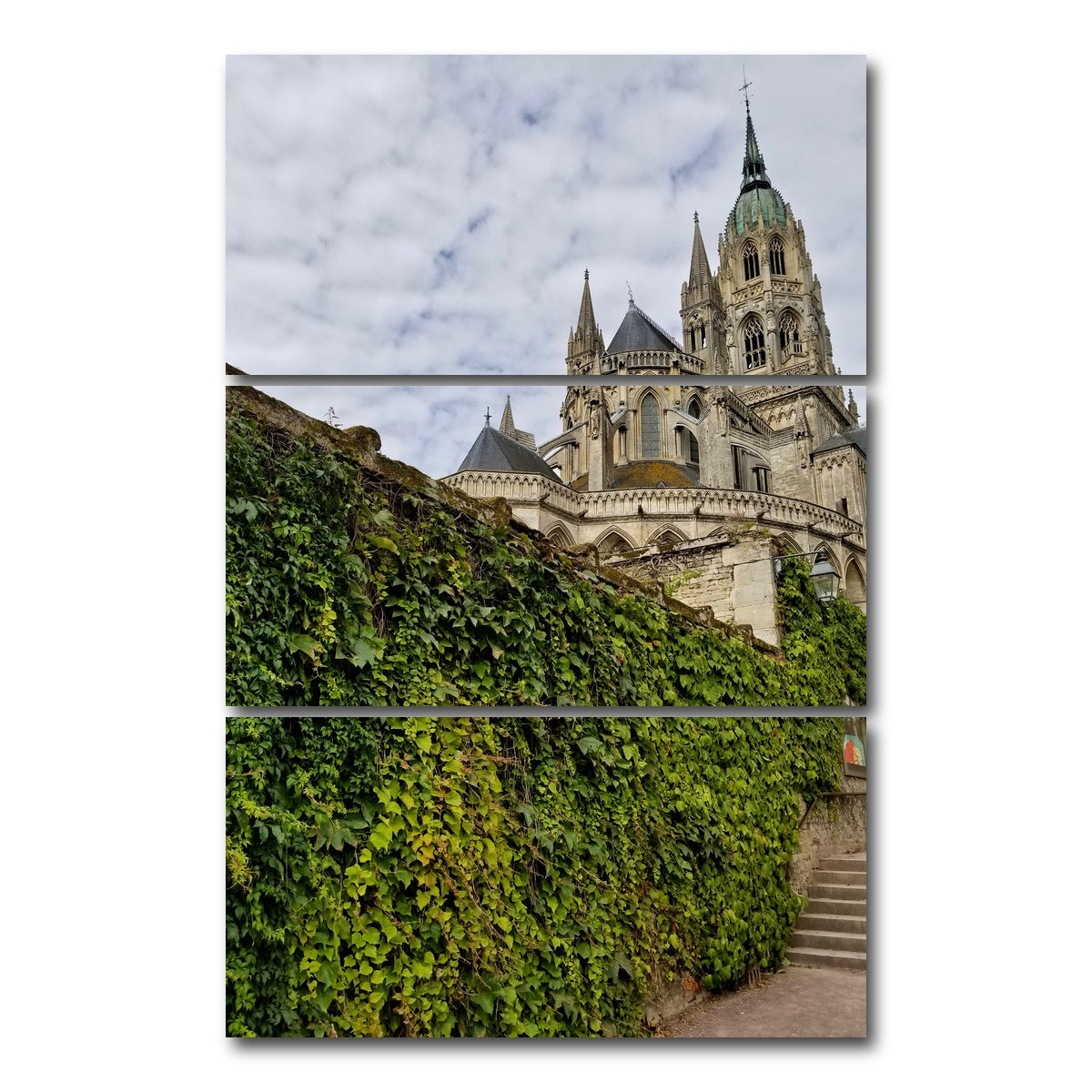 AUTO-MOCKUP WHITE | Bayeux Cathedral | 3 Piece | Gallery Wrap Canvas | group=12x24_stacked