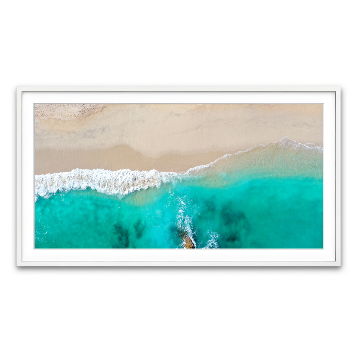 Framed Print 2x1 White