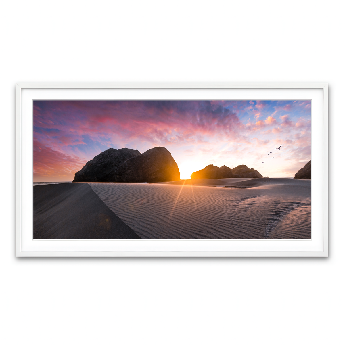 Framed Print 2x1 White