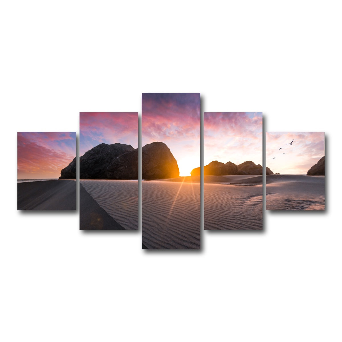 AUTO-MOCKUP WHITE | Beach Sunset | 5 Piece | Gallery Wrap Canvas | group=5_short