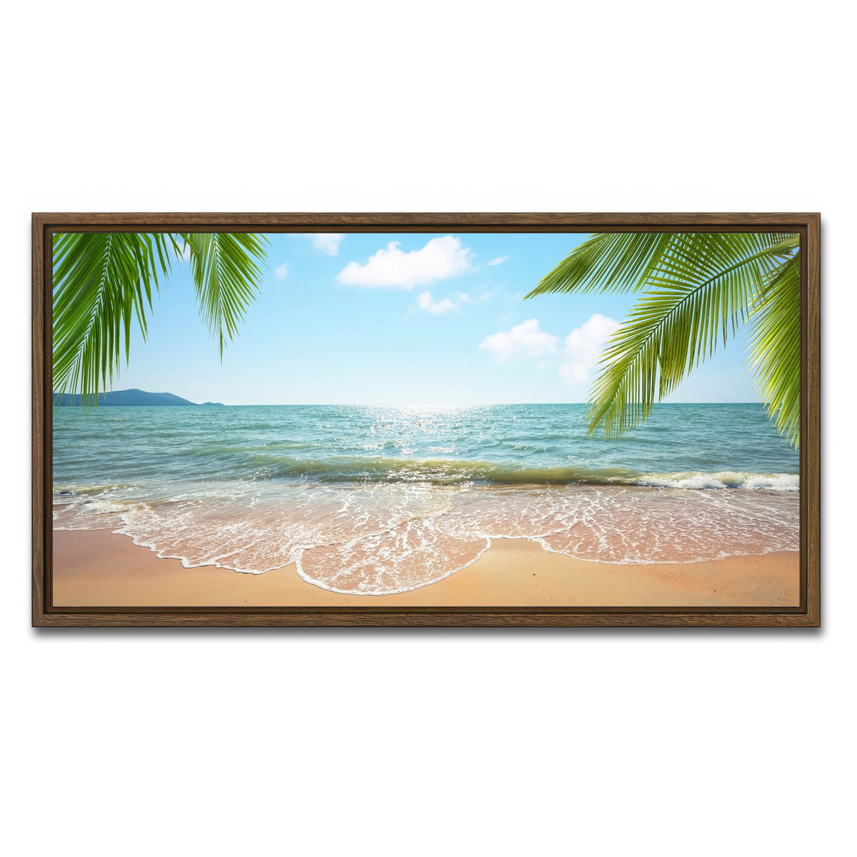 AUTO-MOCKUP WHITE | Beach Time | 1 Piece | Walnut Framed Canvas | group=2x1