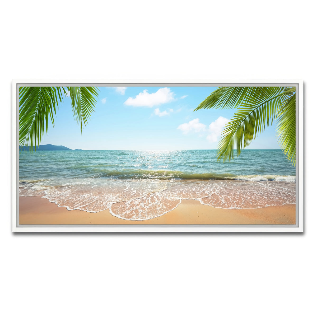 AUTO-MOCKUP WHITE | Beach Time | 1 Piece | White Framed Canvas | group=2x1