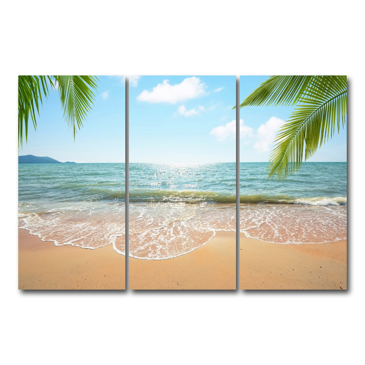 AUTO-MOCKUP WHITE | Beach Time | 3 Piece | Gallery Wrap Canvas | group=12x24