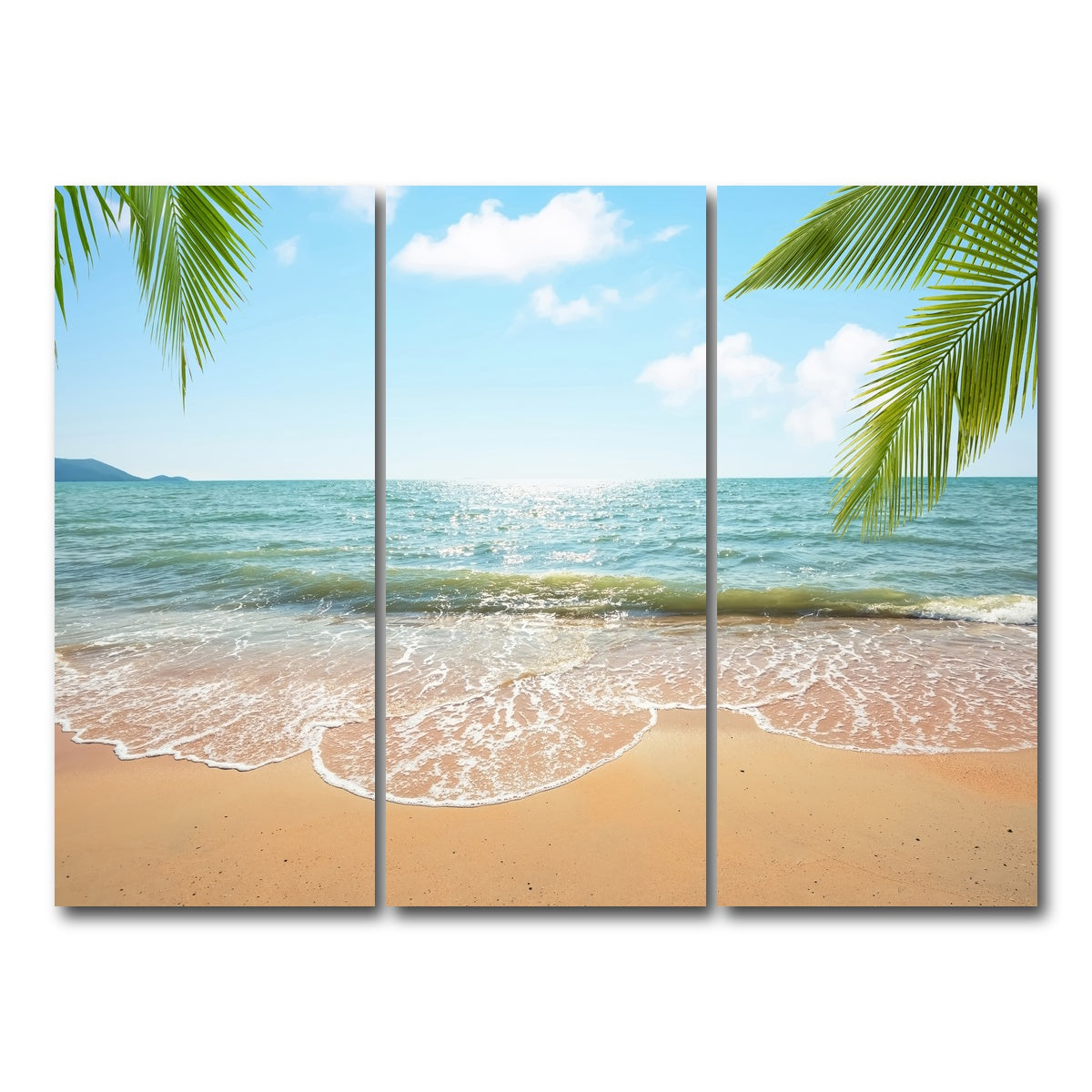 AUTO-MOCKUP WHITE | Beach Time | 3 Piece | Gallery Wrap Canvas | group=8x18