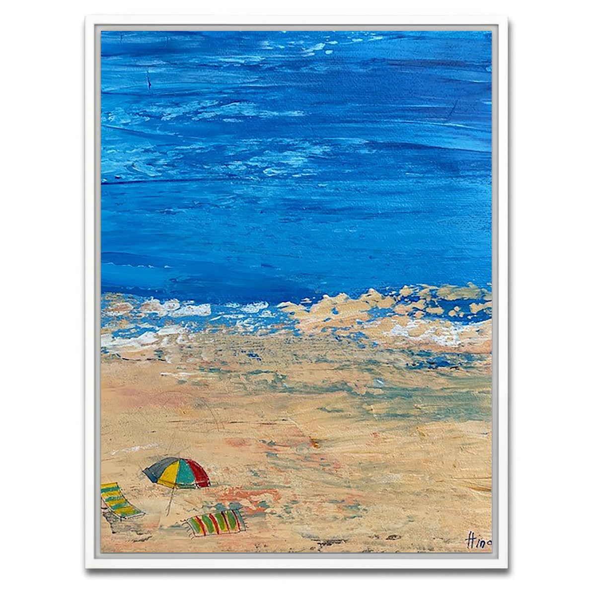 AUTO-MOCKUP WHITE | Beach day 1 | 1 Piece | White Framed Canvas | group=3x4