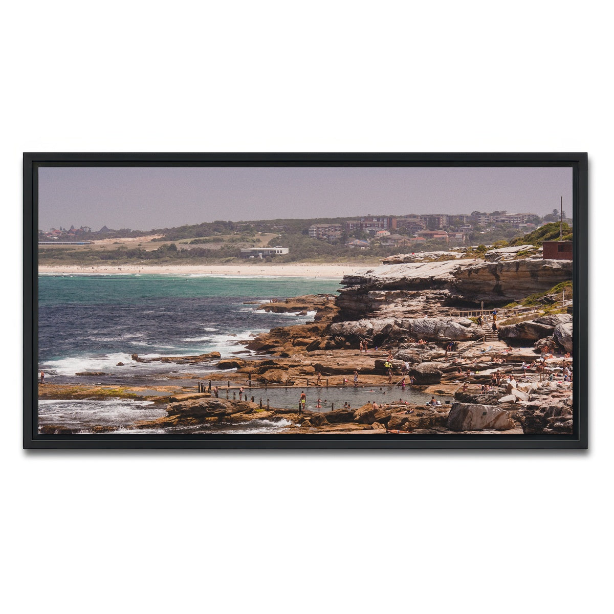 AUTO-MOCKUP WHITE | Beach days | 1 Piece | Black Framed Canvas | group=2x1