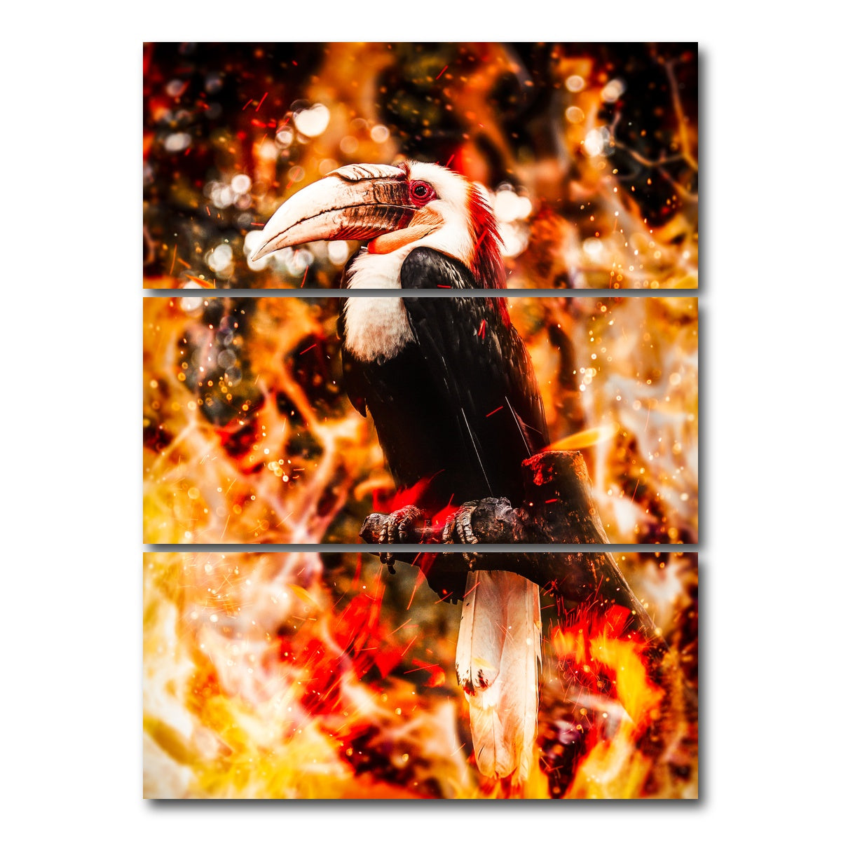 AUTO-MOCKUP WHITE | Beaked Wildlife | 3 Piece | Gallery Wrap Canvas | group=8x18_stacked