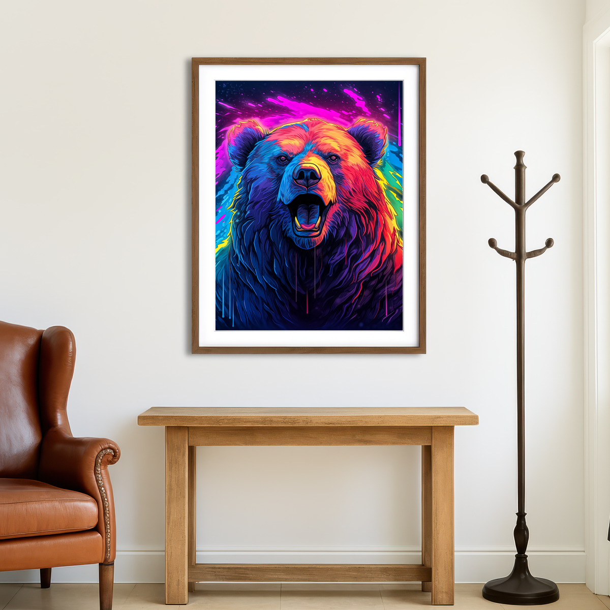 AUTO-MOCKUP ROOM | Bear Art Wall Art