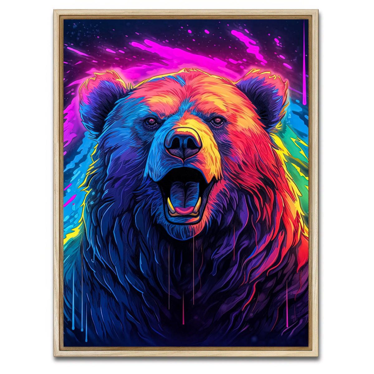 AUTO-MOCKUP WHITE | Bear Art | 1 Piece | Natural Framed Canvas | group=3x4