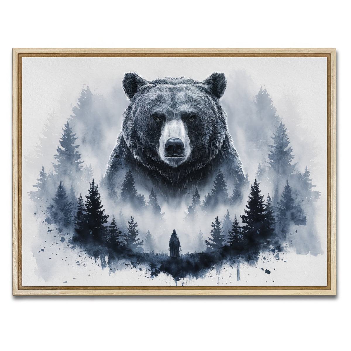 AUTO-MOCKUP WHITE | Bear Forest | 1 Piece | Natural Framed Canvas | group=4x3