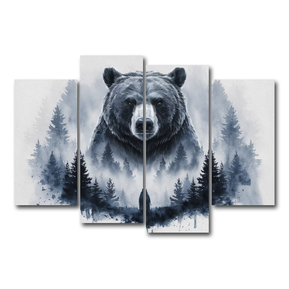 AUTO-MOCKUP WHITE | Bear Forest | 4 Piece | Gallery Wrap Canvas | group=4_short