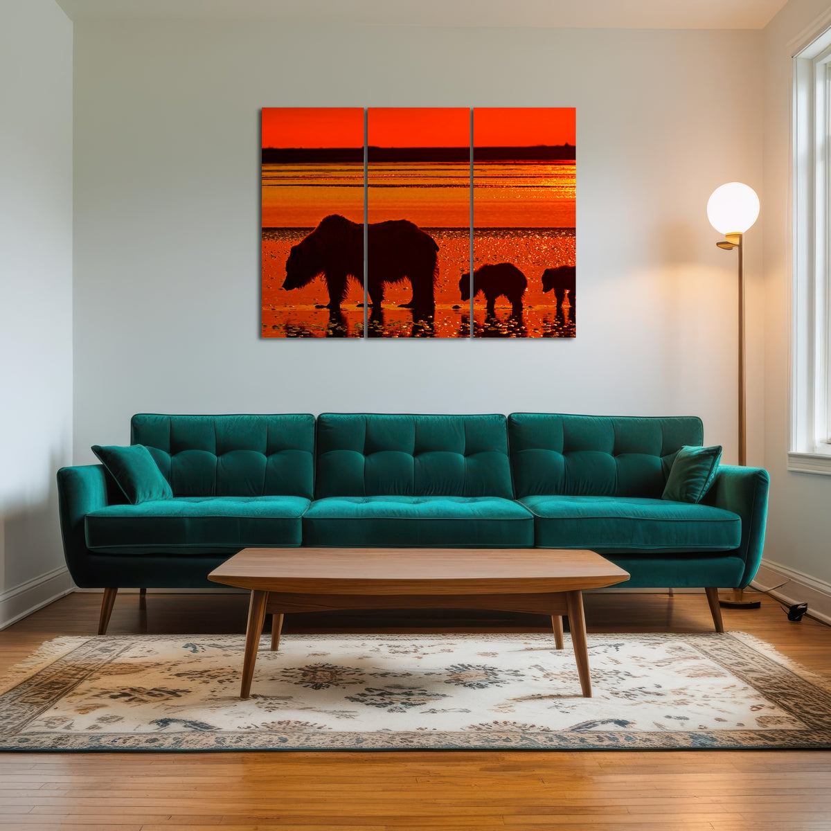 AUTO-MOCKUP ROOM | Bear & Her Cubs Wall Art