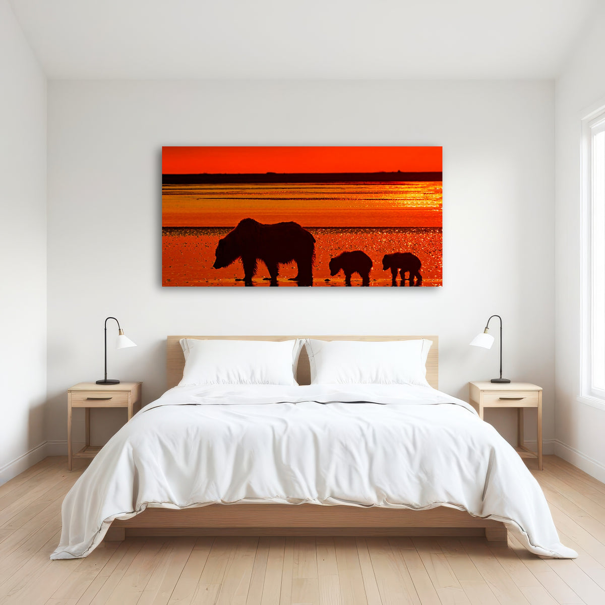AUTO-MOCKUP ROOM | Bear & Her Cubs Wall Art