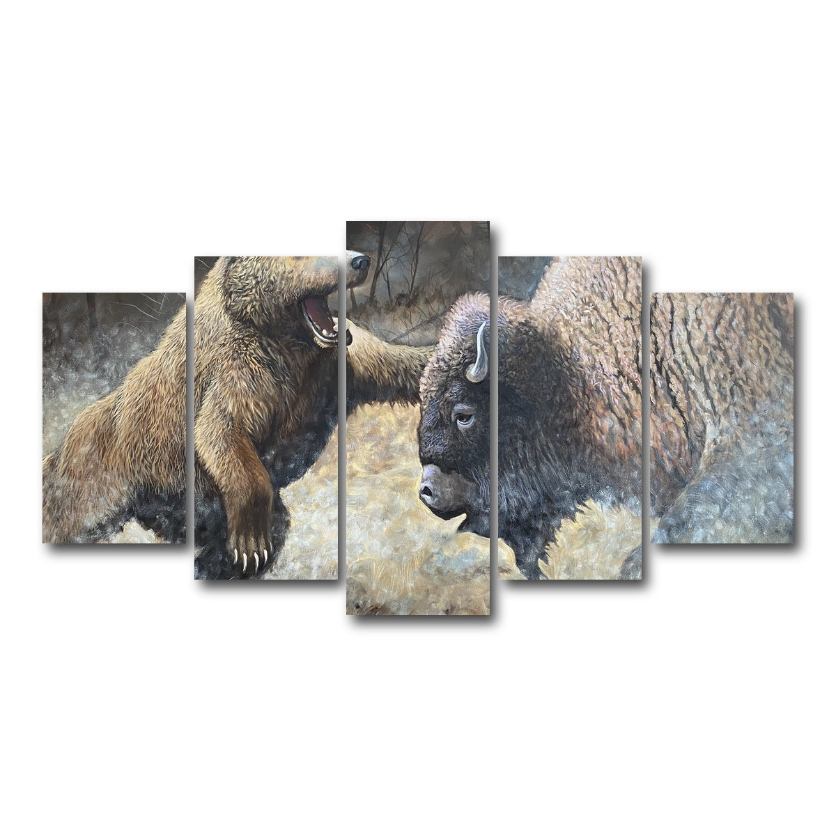 AUTO-MOCKUP WHITE | Bear and Buffalo | 5 Piece | Gallery Wrap Canvas | group=5_normal