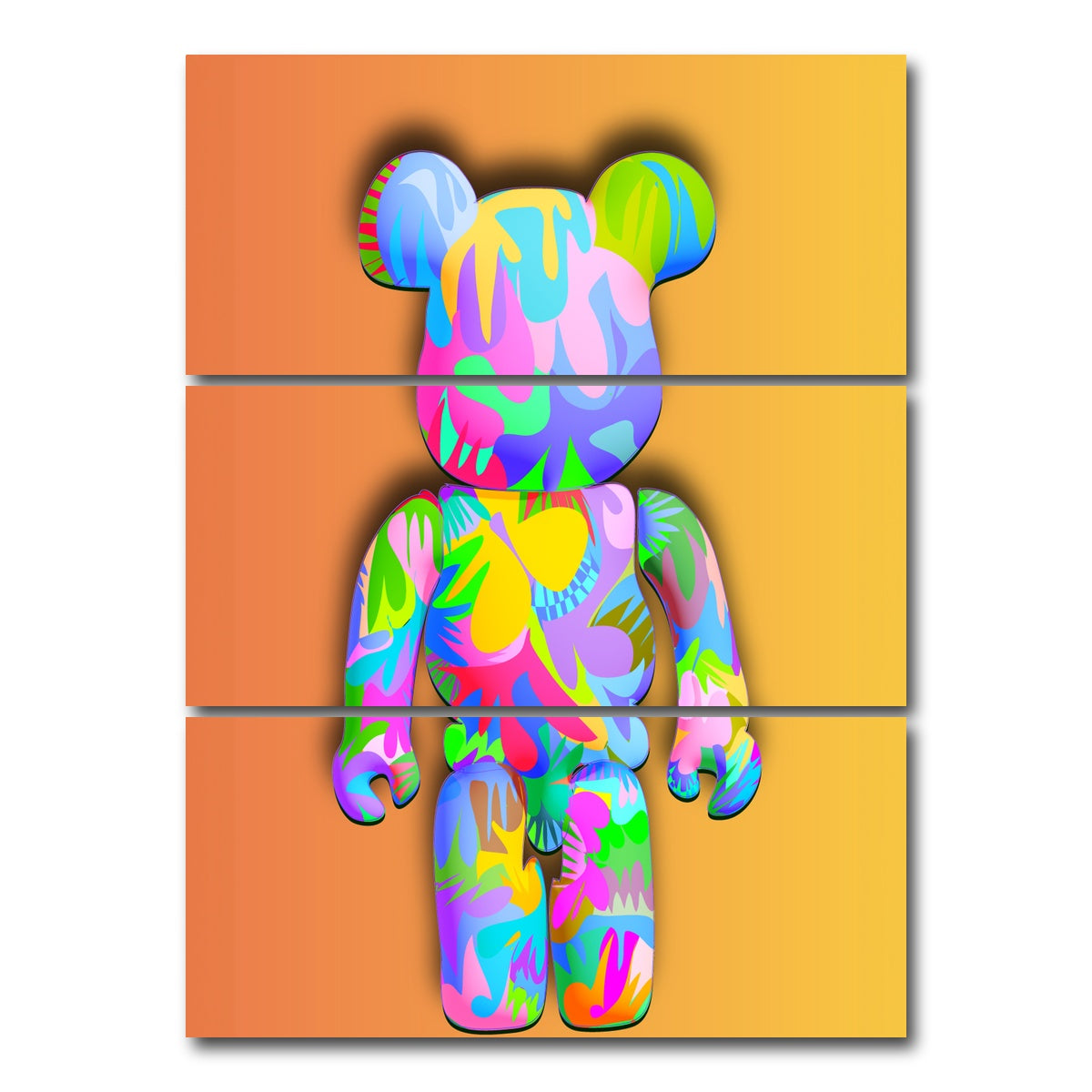 AUTO-MOCKUP WHITE | Bear brick | 3 Piece | Gallery Wrap Canvas | group=8x18_stacked