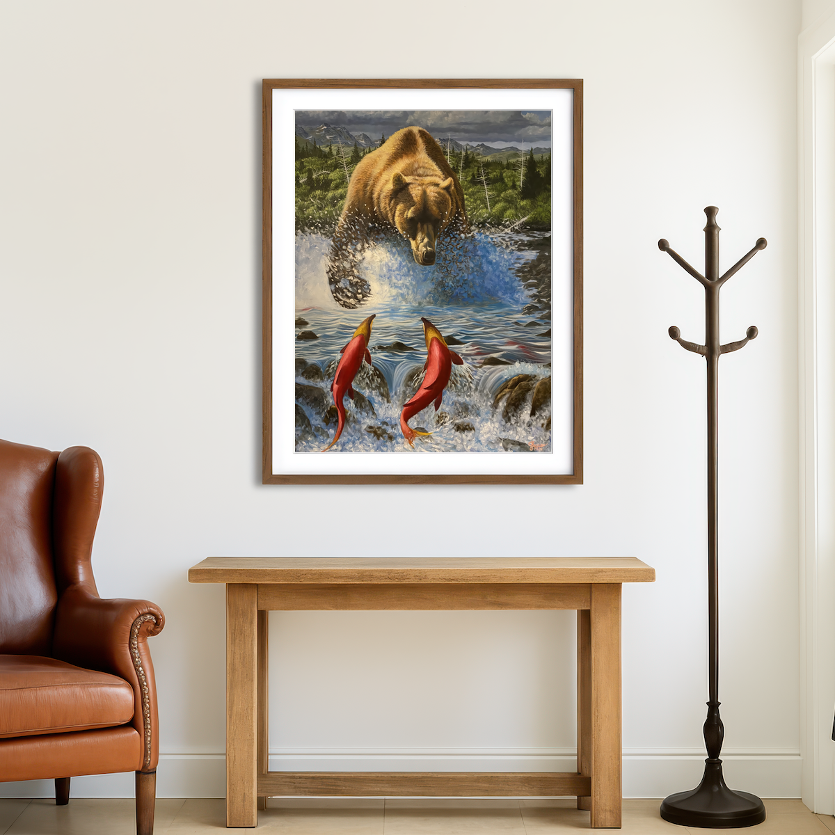 AUTO-MOCKUP ROOM | Bear on the Hunt Wall Art