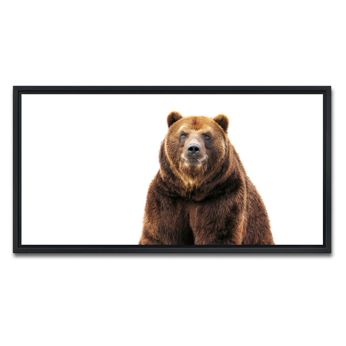 AUTO-MOCKUP WHITE | Bear on white | 1 Piece | Black Framed Canvas | group=2x1