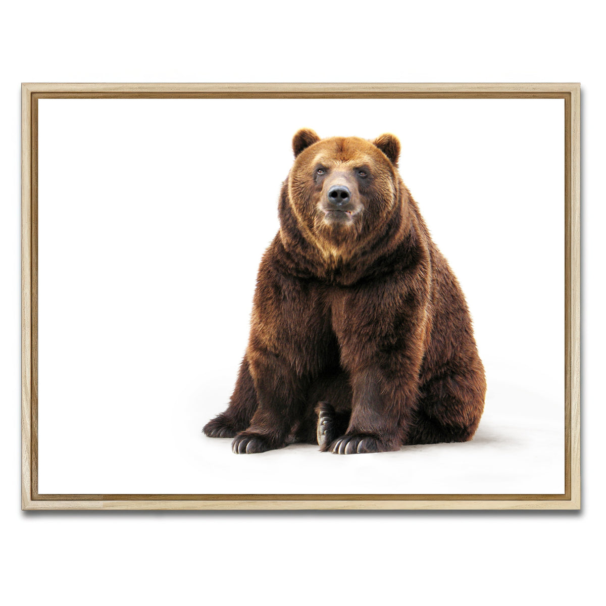AUTO-MOCKUP WHITE | Bear on white | 1 Piece | Natural Framed Canvas | group=4x3