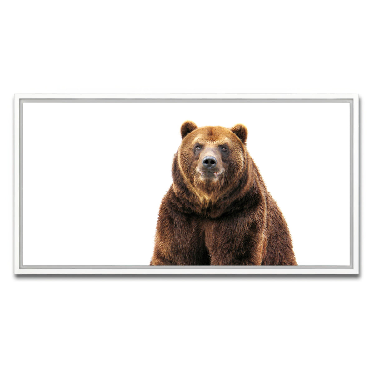 AUTO-MOCKUP WHITE | Bear on white | 1 Piece | White Framed Canvas | group=2x1