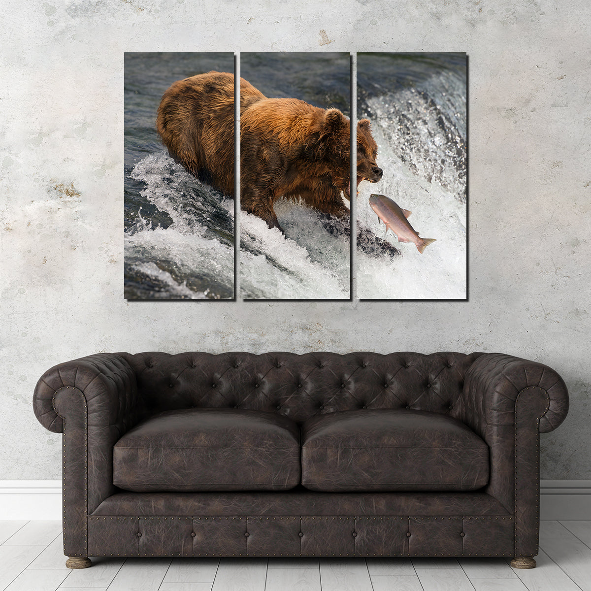 Bear Catching Salmon Wall Art