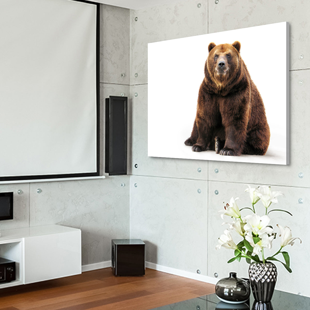 Bear on White Wall Art