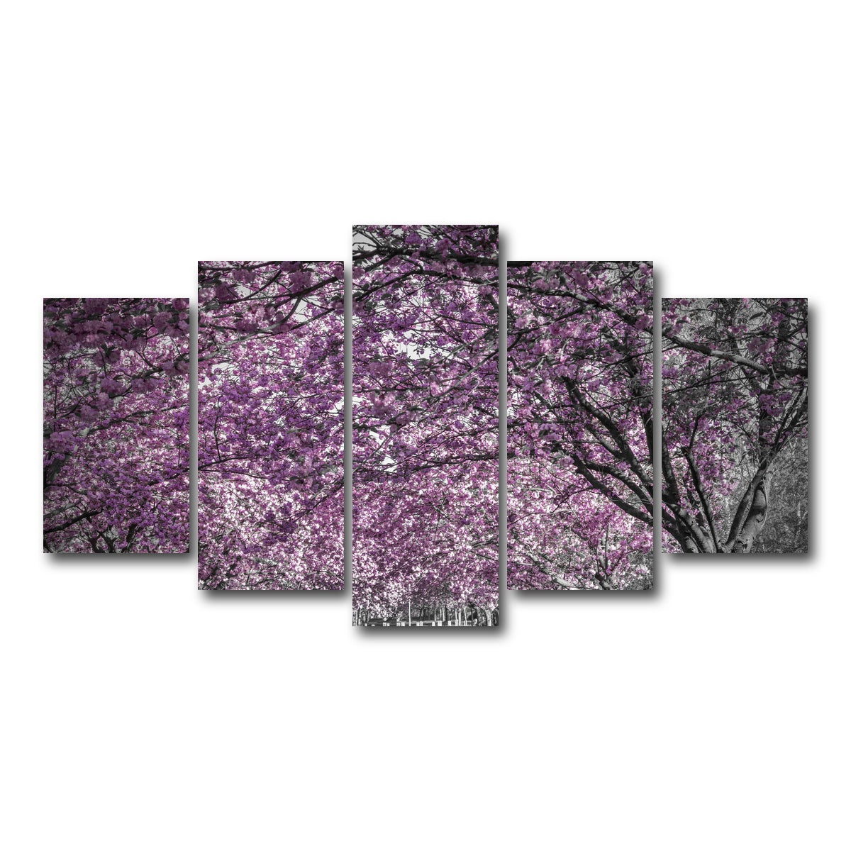 AUTO-MOCKUP WHITE | Beautiful cherry blossom alley in pink | 5 Piece | Gallery Wrap Canvas | group=5_normal