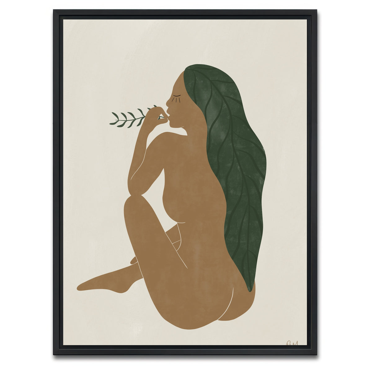 AUTO-MOCKUP WHITE | Beauty Seated | 1 Piece | Black Framed Canvas | group=3x4