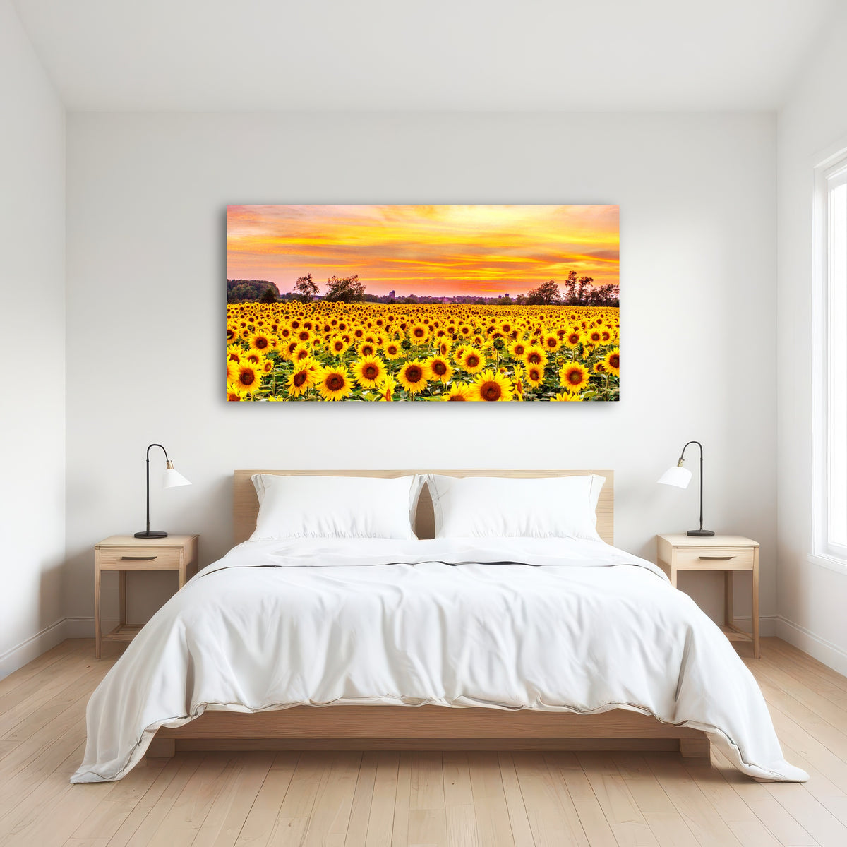AUTO-MOCKUP ROOM | Bed of Sunflowers