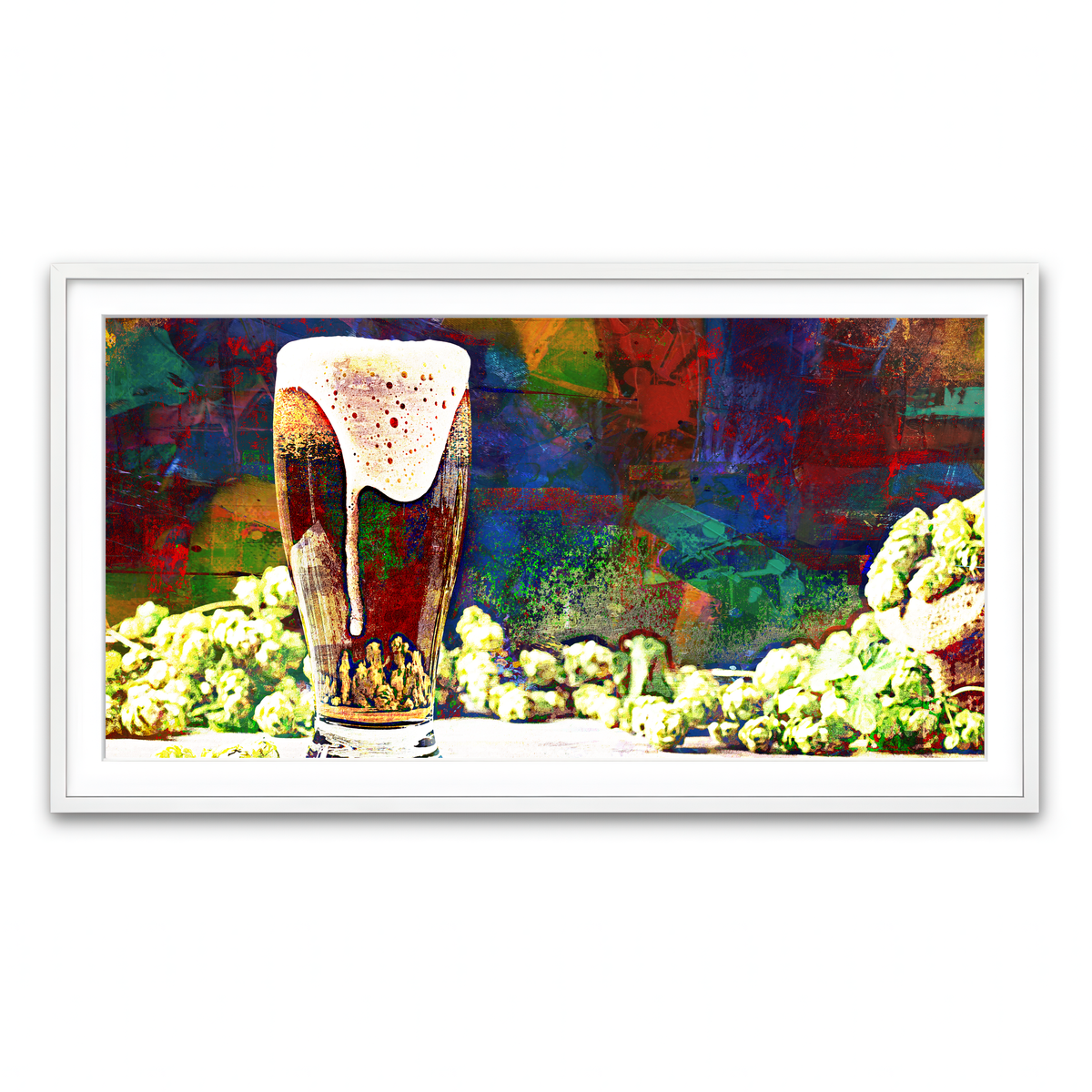 Framed Print 2x1 White