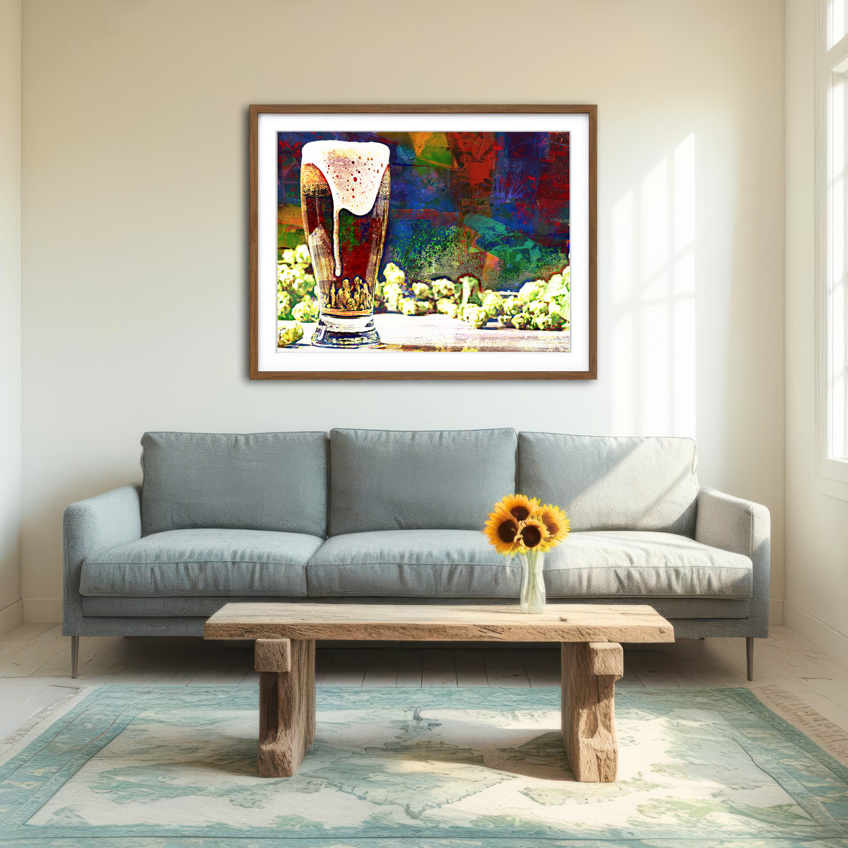 AUTO-MOCKUP ROOM | Beer Hops Abstract Wall Art