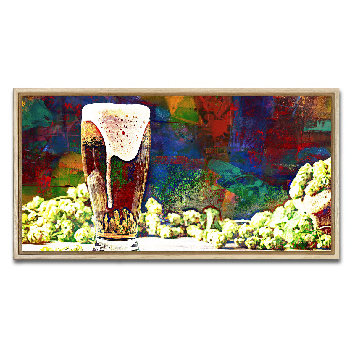 AUTO-MOCKUP WHITE | Beer Hops Abstract | 1 Piece | Natural Framed Canvas | group=2x1