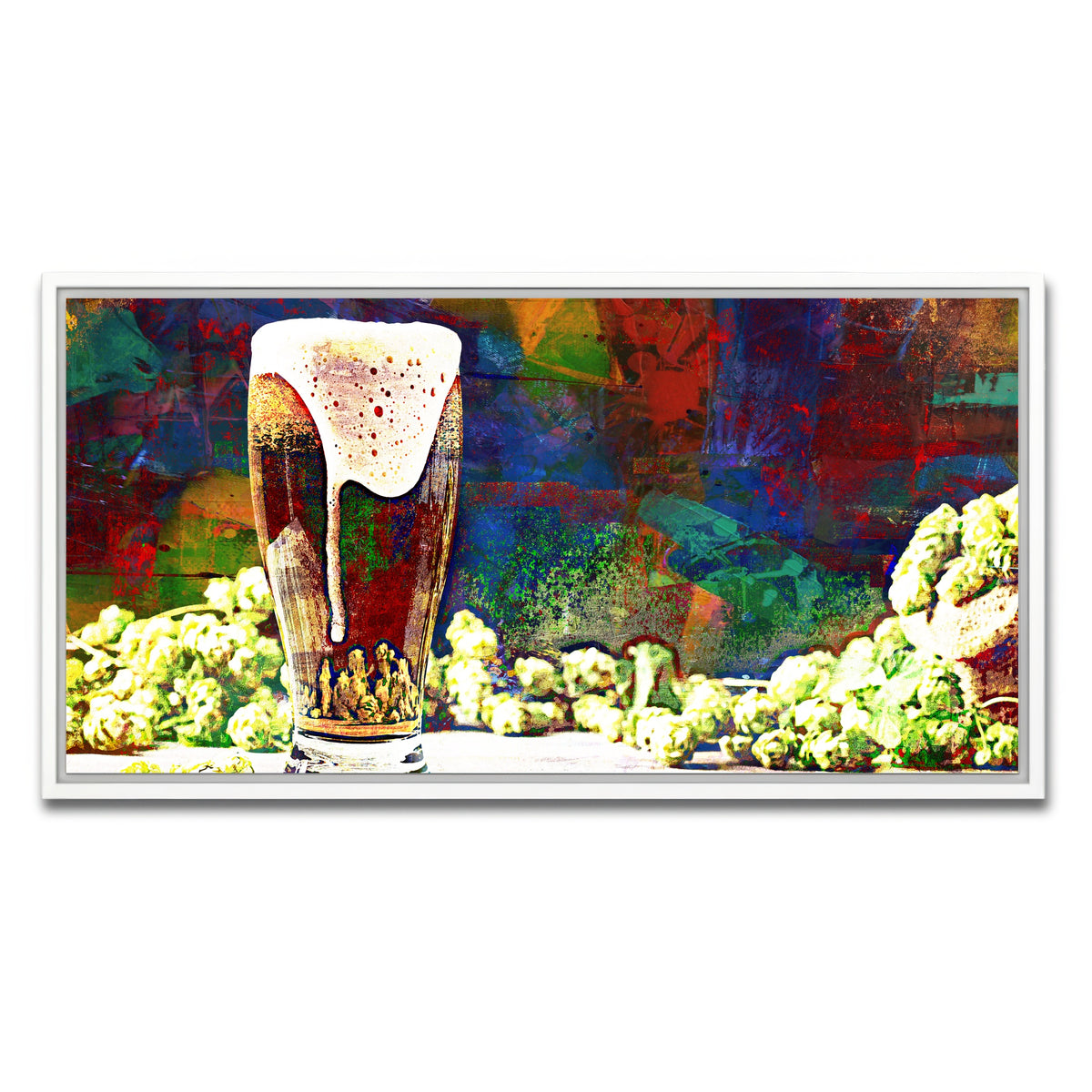AUTO-MOCKUP WHITE | Beer Hops Abstract | 1 Piece | White Framed Canvas | group=2x1