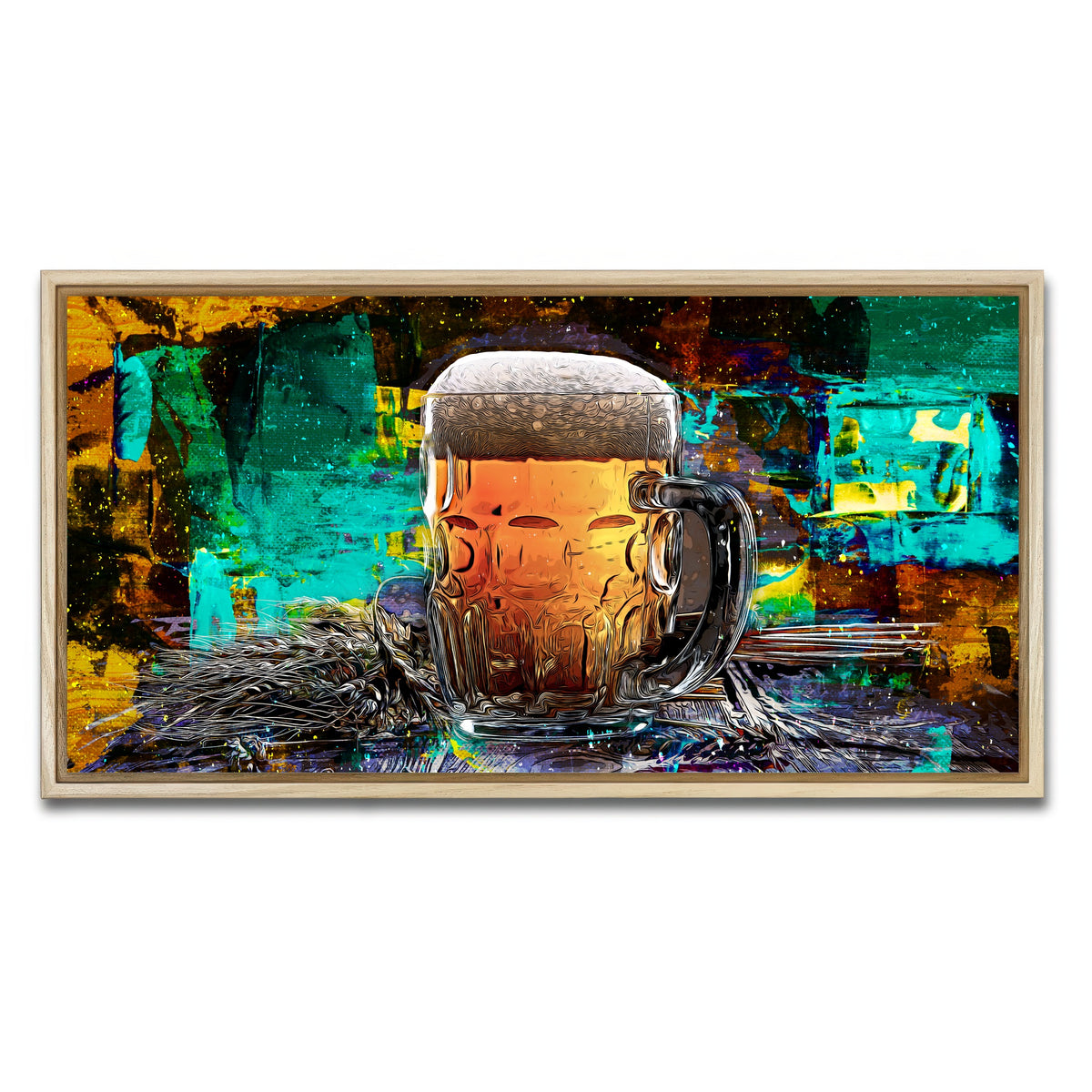 AUTO-MOCKUP WHITE | Beer Me Abstract | 1 Piece | Natural Framed Canvas | group=2x1