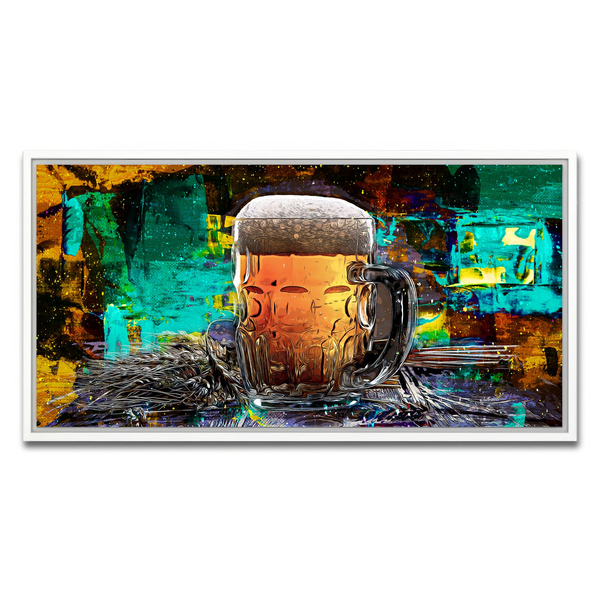 AUTO-MOCKUP WHITE | Beer Me Abstract | 1 Piece | White Framed Canvas | group=2x1