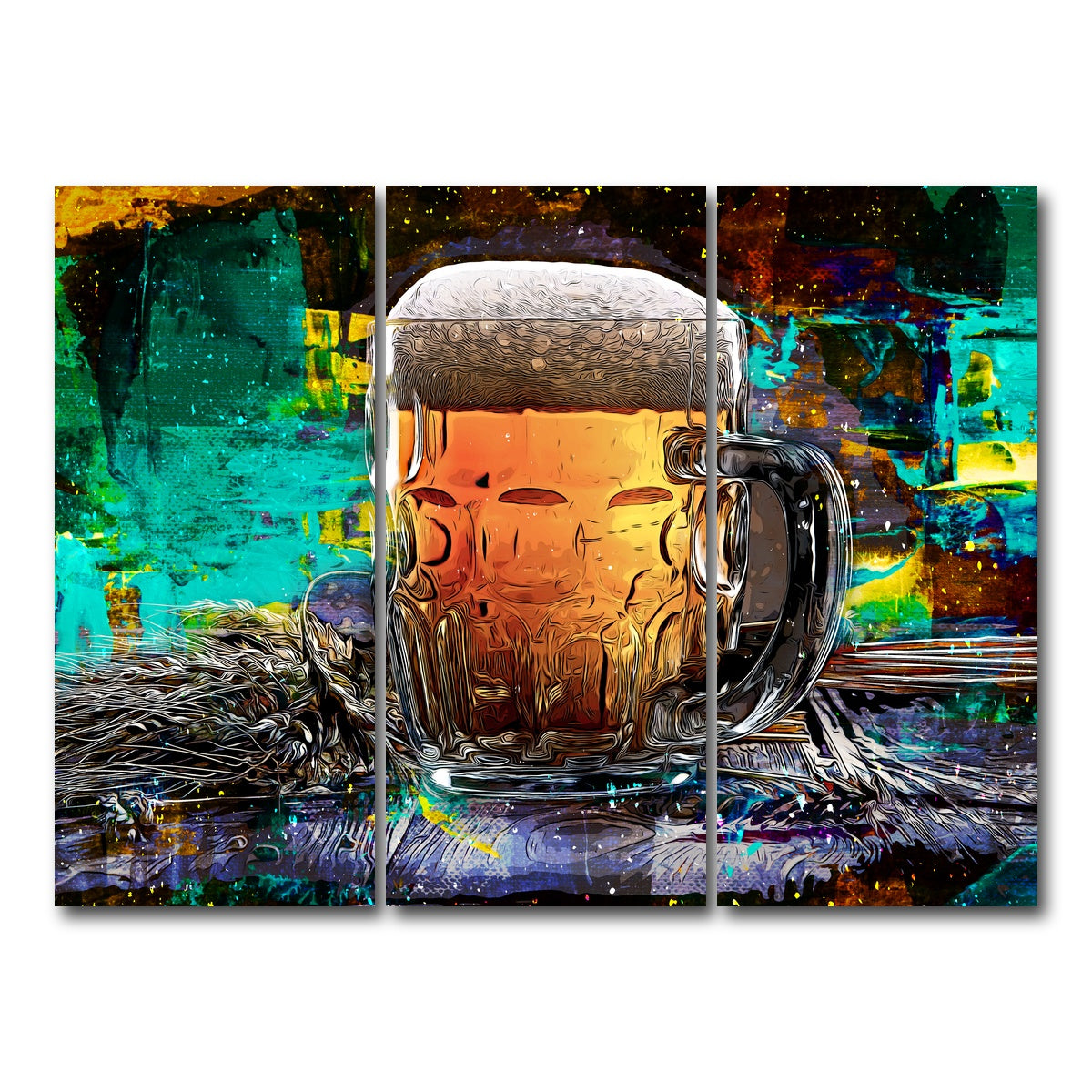 AUTO-MOCKUP WHITE | Beer Me Abstract | 3 Piece | Gallery Wrap Canvas | group=8x18