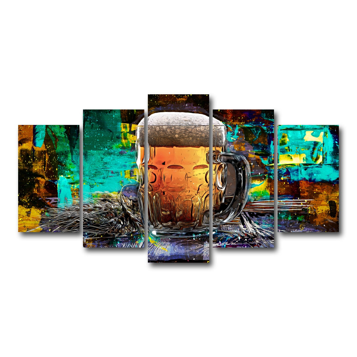 AUTO-MOCKUP WHITE | Beer Me Abstract | 5 Piece | Gallery Wrap Canvas | group=5_normal