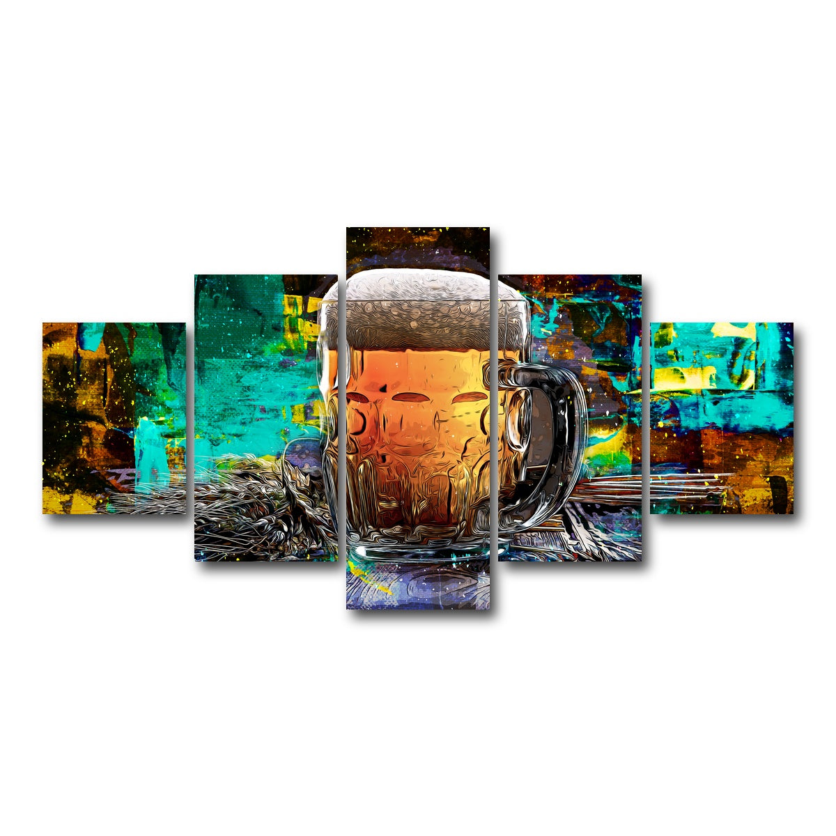 AUTO-MOCKUP WHITE | Beer Me Abstract | 5 Piece | Gallery Wrap Canvas | group=5_short
