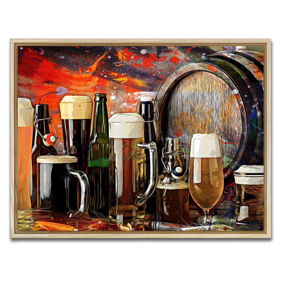AUTO-MOCKUP WHITE | Beer Types Abstract | 1 Piece | Natural Framed Canvas | group=4x3