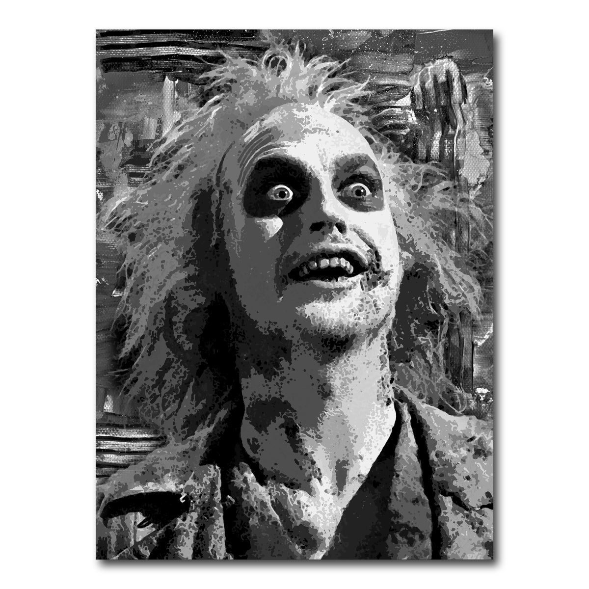 AUTO-MOCKUP WHITE | Beetlejuice Grayscale | 1 Piece | Gallery Wrap Canvas | group=3x4