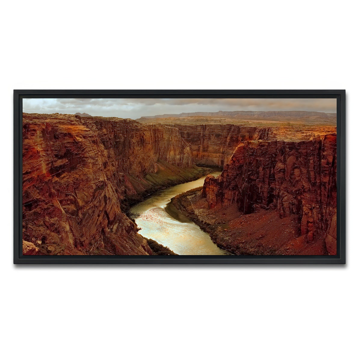 AUTO-MOCKUP WHITE | Beginning of the Grand Canyon | 1 Piece | Black Framed Canvas | group=2x1