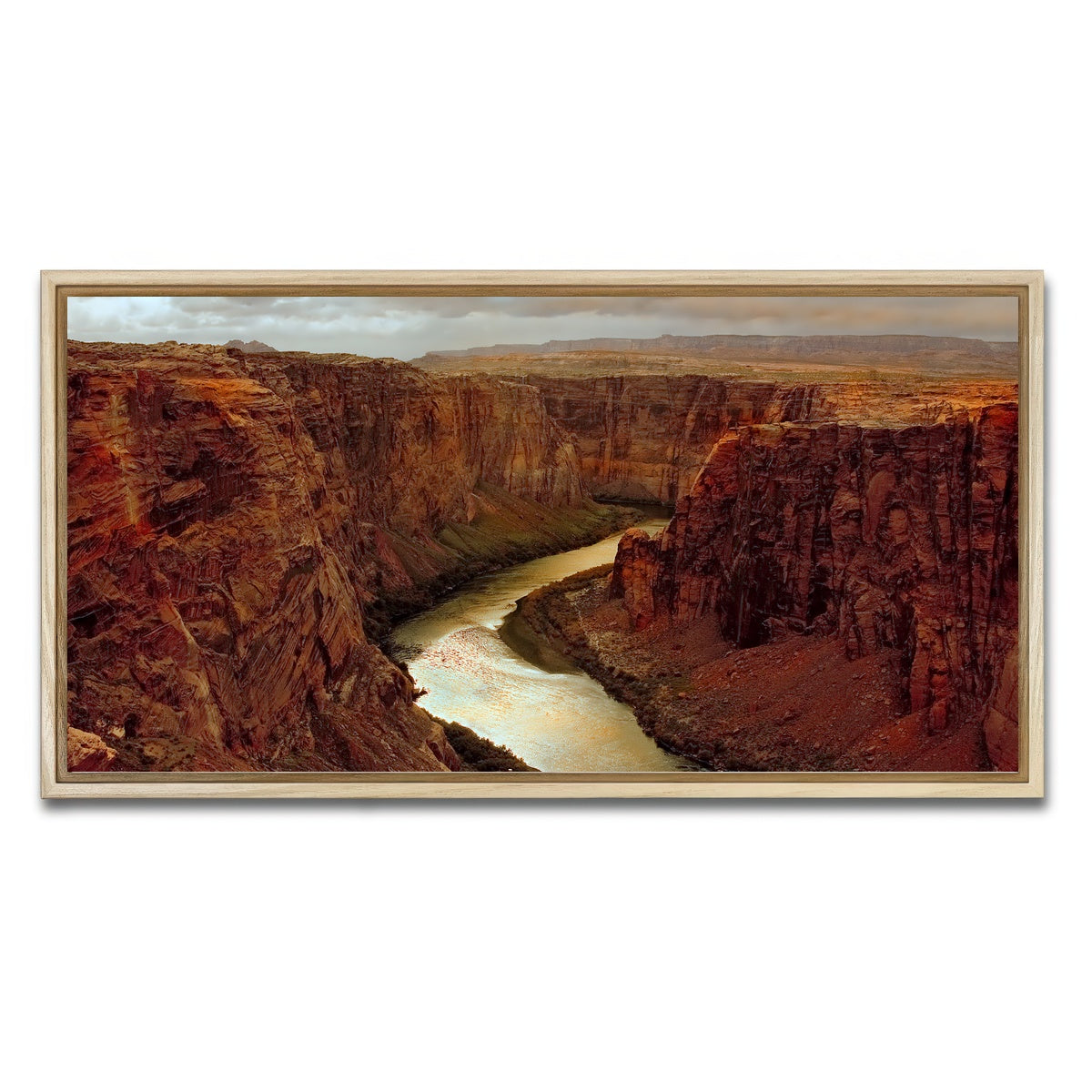 AUTO-MOCKUP WHITE | Beginning of the Grand Canyon | 1 Piece | Natural Framed Canvas | group=2x1