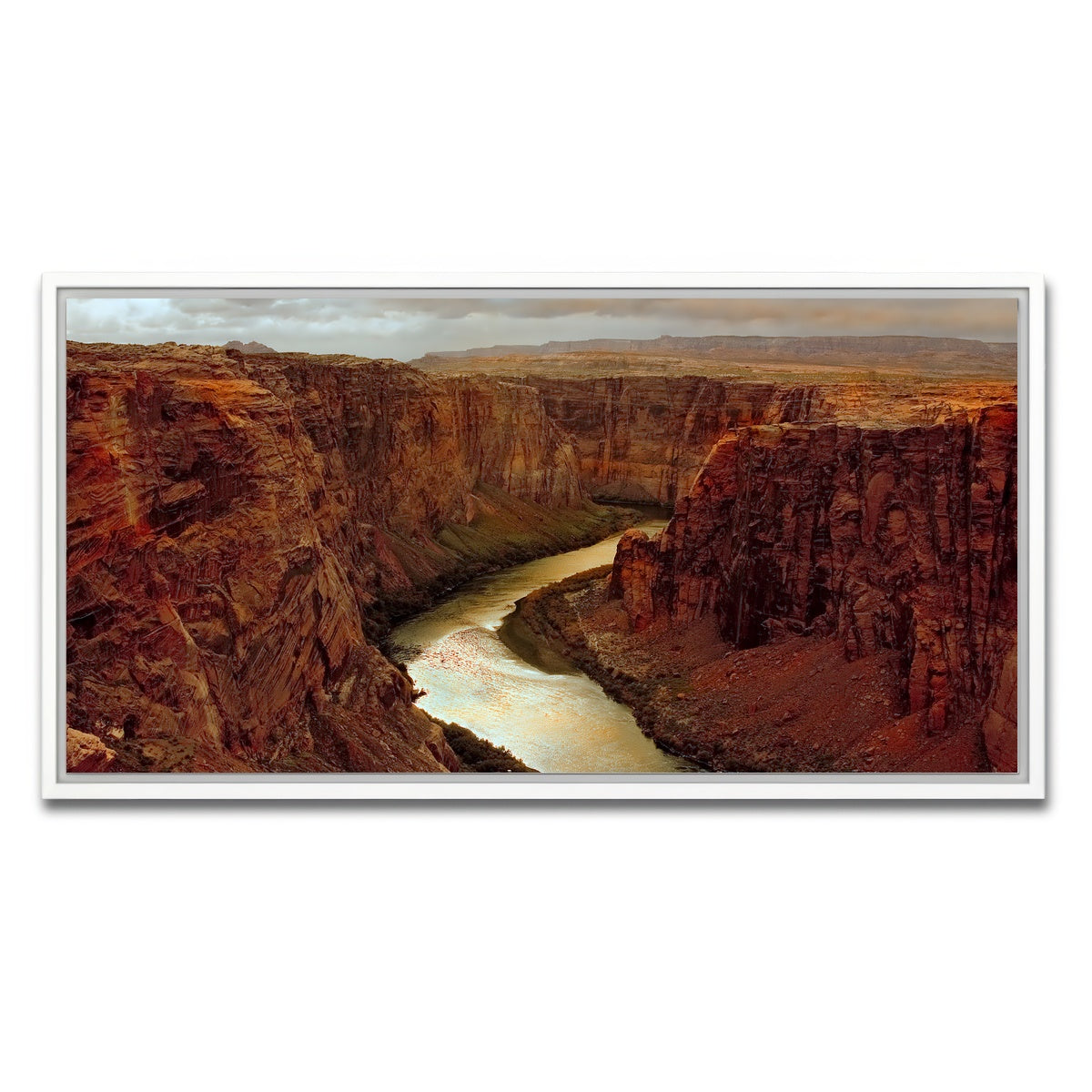 AUTO-MOCKUP WHITE | Beginning of the Grand Canyon | 1 Piece | White Framed Canvas | group=2x1