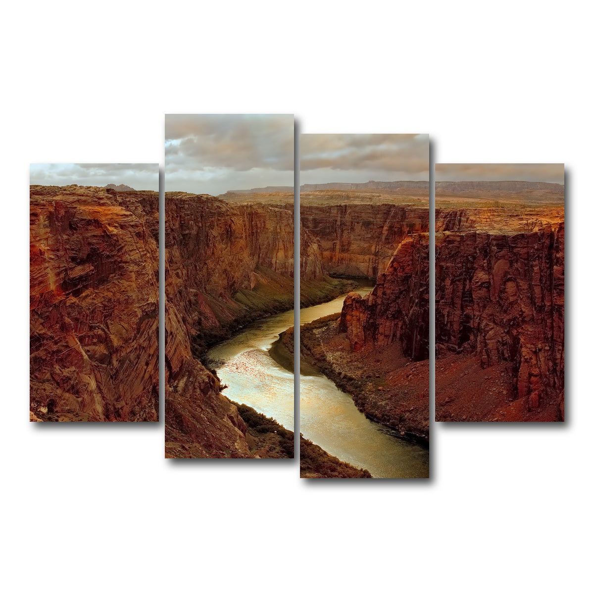 AUTO-MOCKUP WHITE | Beginning of the Grand Canyon | 4 Piece | Gallery Wrap Canvas | group=4_short