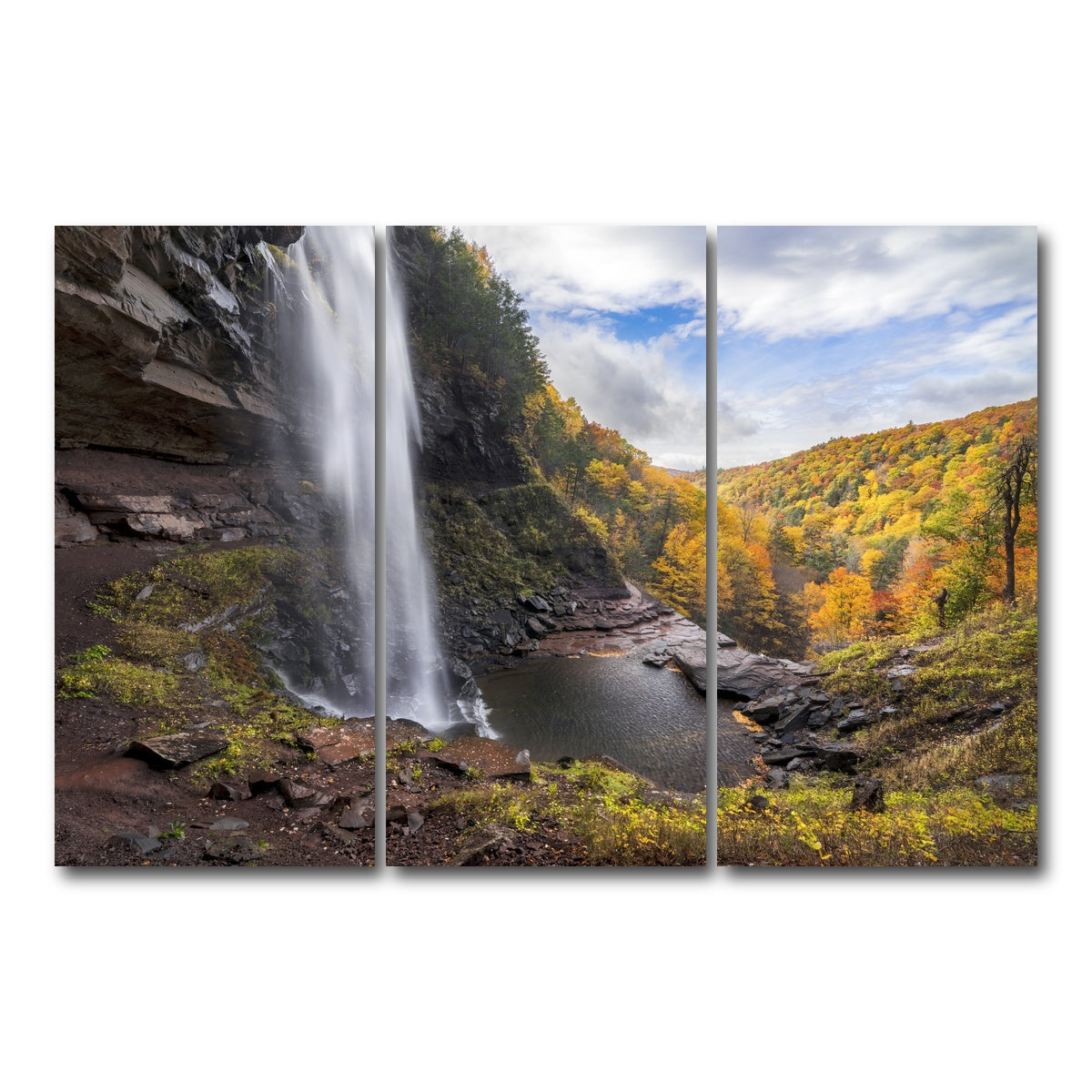 AUTO-MOCKUP WHITE | Behind the Falls | 3 Piece | Gallery Wrap Canvas | group=12x24