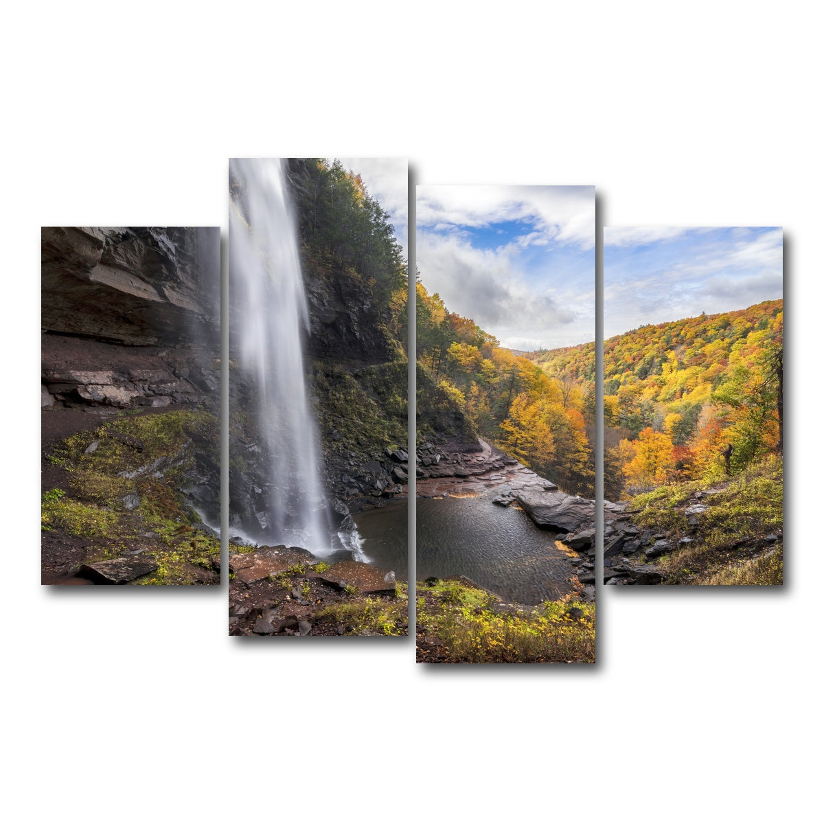 AUTO-MOCKUP WHITE | Behind the Falls | 4 Piece | Gallery Wrap Canvas | group=4_short