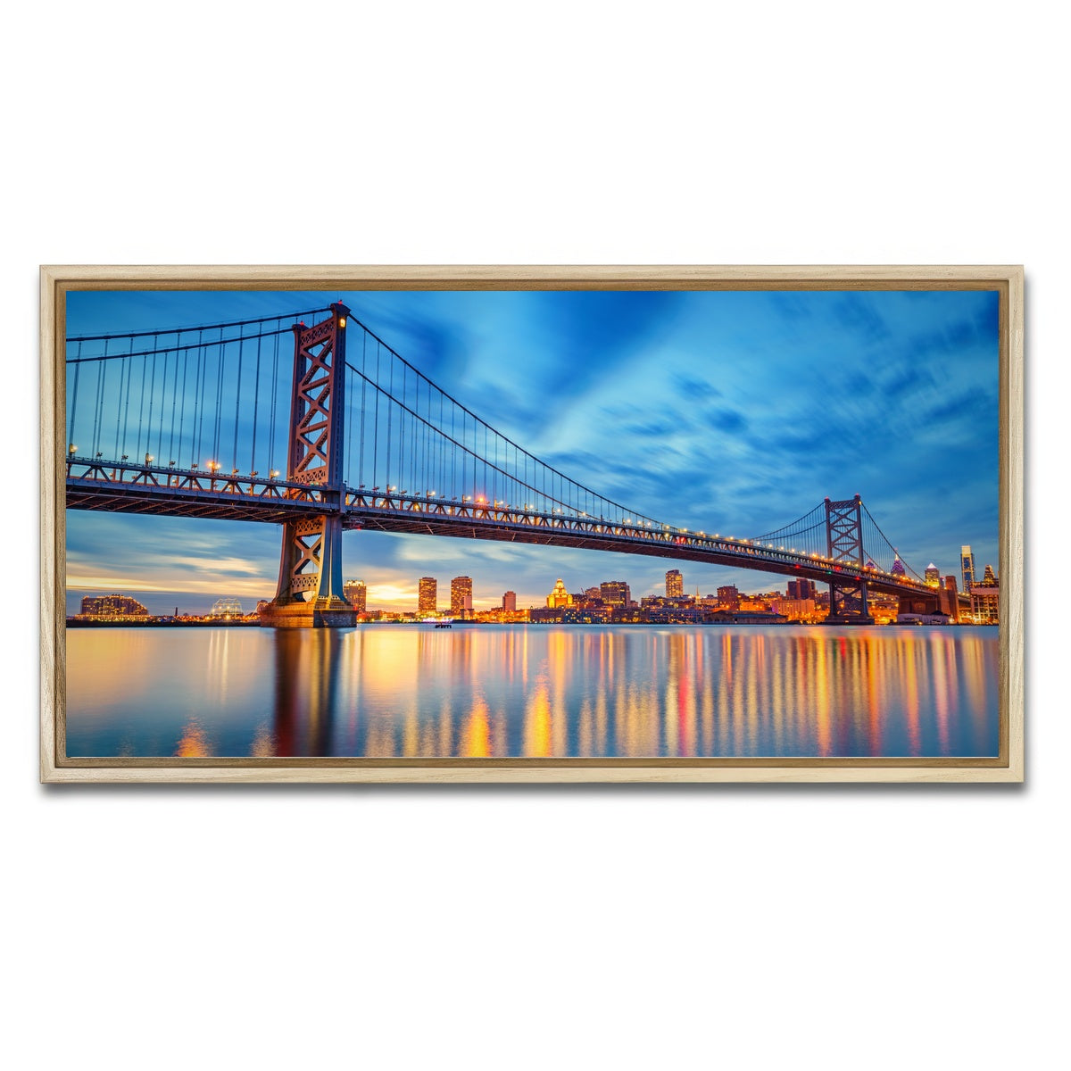 AUTO-MOCKUP WHITE | Ben Franklin Bridge | 1 Piece | Natural Framed Canvas | group=2x1