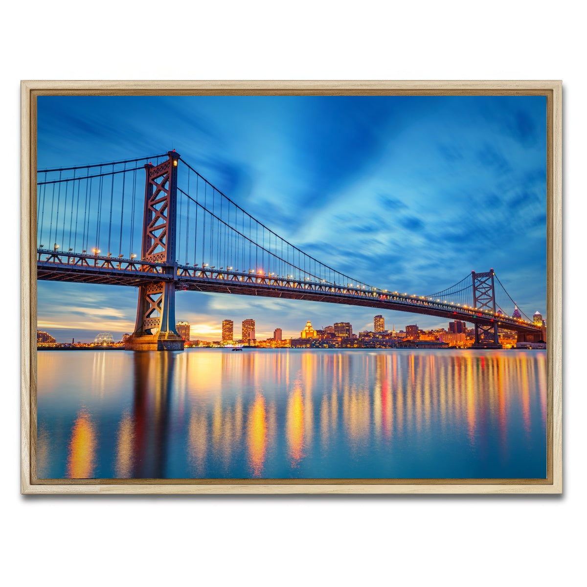 AUTO-MOCKUP WHITE | Ben Franklin Bridge | 1 Piece | Natural Framed Canvas | group=4x3