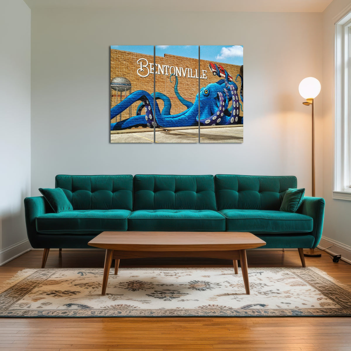 AUTO-MOCKUP ROOM | Bentonville Blue Octopus Mural